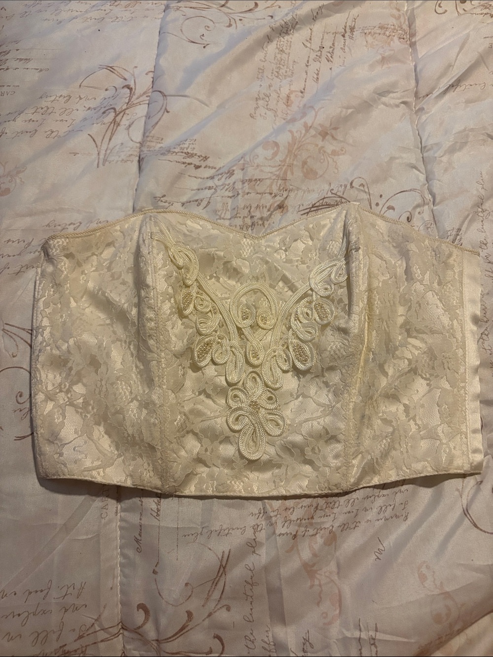 Victoria's Secret Ivory Lace Bustier Top